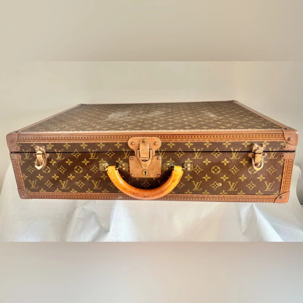Authentic Louis Vuitton Alzer 65 Vintage Monogram Suitcase Trunk
